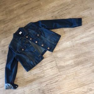 CAbi Bolero Denim Jacket w/detachable lace accent (Medium)